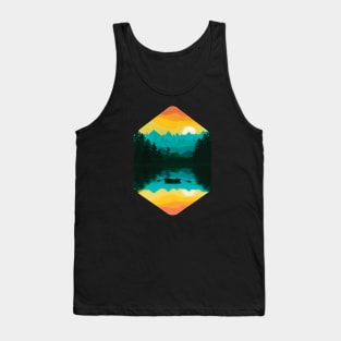 Mountain Sunset Illustration Tank Top